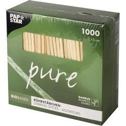 Papstar Rührstäbchen Pure Bambus 150 mm 1000 Stück Produktbild