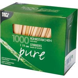 Papstar Rührstäbchen Pure Holz 110 mm 1000 Stück Produktbild