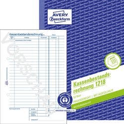 AVERY Zweckform Saldo der Barmittel 1218 DIN A5 Schmal 14,8 x 14,8 x 21 cm Weiß 50 Blatt Produktbild