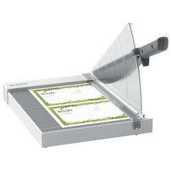 Leitz Precision Home Hebelschneidemaschine 9018 A4 305 mm Stahlklinge Laminiertes Holzbett Grau 8 Blatt Produktbild