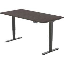 euroseats Economy Sitz-Stehschreibtisch Rechteckig Eiche T-Fuß 2 Schreibtischcontainer 1.600 (B) x 800 (T) x 1.275 (H) mm Metall Produktbild