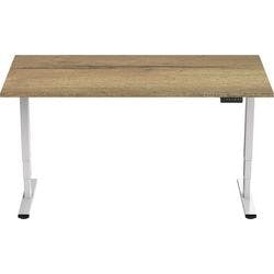 euroseats Economy Sitz-Stehschreibtisch Rechteckig Eiche T-Fuß 2 Schreibtischcontainer 1.400 (B) x 800 (T) x 1.275 (H) mm Metall Produktbild