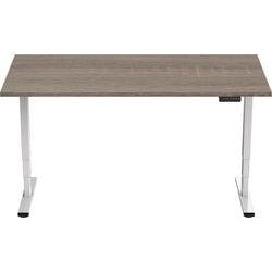 euroseats Economy Sitz-Stehschreibtisch Rechteckig Eiche T-Fuß 2 Schreibtischcontainer 1.600 (B) x 800 (T) x 1.275 (H) mm Metall Produktbild