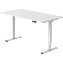 euroseats Economy Sitz-Stehschreibtisch Rechteckig Weiß T-Fuß 2 Schreibtischcontainer 1.600 (B) x 800 (T) x 1.275 (H) mm Metall Produktbild