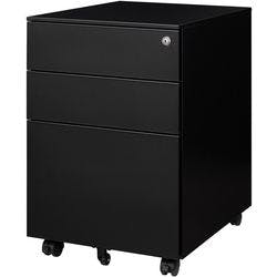 euroseats Rollcontainer Rechteckig Metall Schwarz 3 Schübe 390 x 500 x 600 mm Produktbild