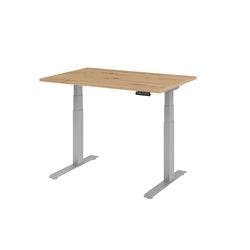 Hammerbacher Sitz-Steh-Arbeitsplatz XDKB12 Eiche Silber Produktbild