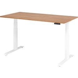 Hammerbacher Sitz-Steh-Arbeitsplatz XDKB16 1.600 x 800 x 1.290 mm Walnuss, Weiß Produktbild