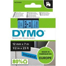DYMO D1 Beschriftungsband Authentisch 45016 S0720560 Selbsthaftend Schwarz auf Blau 12 mm x 7 m Produktbild