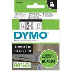Dymo D1 S0720770 / 43610 Authentic Schriftband Selbstklebend Schwarzer Druck auf Transparent 6 mm x 7m Produktbild