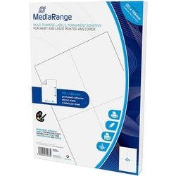 MediaRange Universaletiketten MRINK143 Rechteckig Inkjet- und Laserdrucker und Kopierer Weiß Produktbild