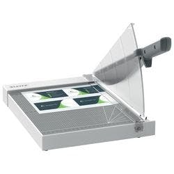 Leitz Precision Home Office Hebelschneider 9019 A4 305 mm Edelstahl-Klinge Holz-Laminat Arbeitsfläche EdgeGlow-Kantenlicht Grau 10 Blatt Produktbild
