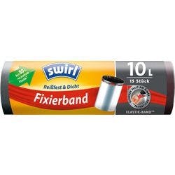 Swirl Fixierband Müllbeutel 10 L  Schwarz 15 Stück Produktbild