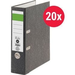 Viking Economy Ordner DIN A4 80 mm Schwarz 2 Ringe Pappkarton Wolkenmarmor Hochformat 20 Stück Produktbild