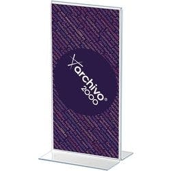 Archivo 2000 Tischaufsteller DL T-Form 10 (B) x 7 (T) x 21,5 (H) cm Transparent Produktbild