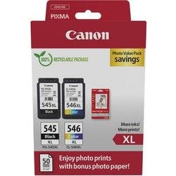 Canon 545, 546 Original Tintenpatrone Schwarz, Cyan, Magenta, Gelb 2 Stück Produktbild
