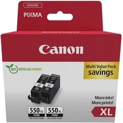 Canon 550, 550 Original Tintenpatrone Schwarz Duopack 2 Stück Produktbild