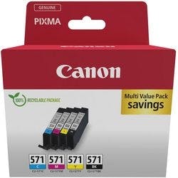 Canon 571 Original Tintenpatrone Schwarz, Cyan, Magenta, Gelb 4er-Pack Produktbild