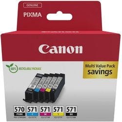 Canon 570, 571 Original Tintenpatrone Schwarz, Cyan, Magenta, Gelb 5er-Pack Produktbild