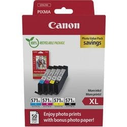 Canon CLI-571XL Tintenpatrone 0332C006 Schwarz, Cyan, Magenta, Gelb 4 Stück Produktbild