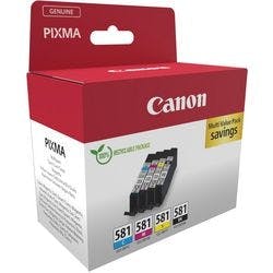 Canon CLI-581 Tintenpatrone 2103C007 Schwarz, Cyan, Magenta, Gelb Multipack 4 Stück Produktbild