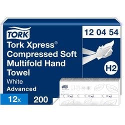 Tork Xpress - Advanced Falthandtücher H2 M-falz Weiß 2-lagig 120454 12 Stück à 200 Blatt Produktbild