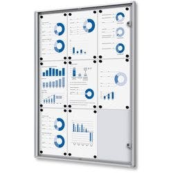 SHOWDOWN Abschließbarer Schaukasten Magnetisch 71,1 B x 96,3 H cm Silber 9 x DIN A4 Produktbild