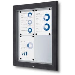 SHOWDOWN Abschließbarer Schaukasten Magnetisch 58,3 (B) x 76 (H) cm Anthrazit 4 x DIN A4 Produktbild