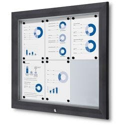 SHOWDOWN Abschließbarer Schaukasten Magnetisch 80,5 (B) x 76 (H) cm Anthrazit 6 x DIN A4 Produktbild