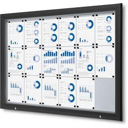 SHOWDOWN Abschließbarer Schaukasten Magnetisch 146,5 (B) x 106,7 (H) cm Schwarz 18 x DIN A4 Produktbild