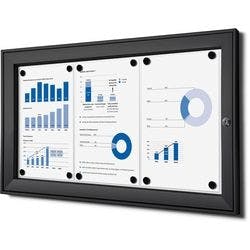 SHOWDOWN Abschließbarer Schaukasten Magnetisch 74,1 (B) x 38,8 (H) cm Schwarz 3 x DIN A4 Produktbild