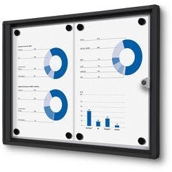SHOWDOWN Abschließbarer Schaukasten Magnetisch 49,1 (B) x 35 (H) cm Schwarz 2 x DIN A4 Produktbild