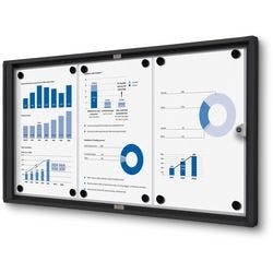 SHOWDOWN Abschließbarer Schaukasten Magnetisch 71,1 (B) x 35 (H) cm Schwarz 3 x DIN A4 Produktbild