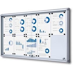 SHOWDOWN Abschließbarer Schaukasten Magnetisch 116 (B) x 67,5 (H) cm Silber 10 x DIN A4 Produktbild