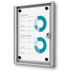 SHOWDOWN Abschließbarer Schaukasten Magnetisch 27,1 (B) x 35 (H) cm Silber 1 x DIN A4 Produktbild