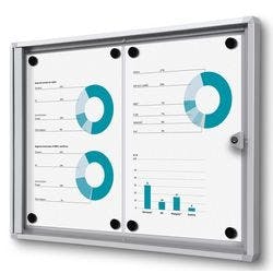 SHOWDOWN Abschließbarer Schaukasten Magnetisch 49,1 (B) x 35 (H) cm Silber 2 x DIN A4 Produktbild