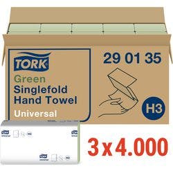 Tork Universal Falthandtücher Grün 1-lagig 60 Stück à 200 Blatt Produktbild