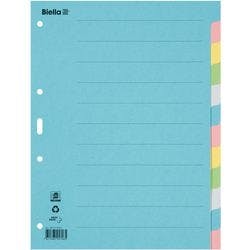 Biella Blanko Register DIN A4 Farbig Sortiert 12-teilig Pappkarton 4 Löcher Produktbild