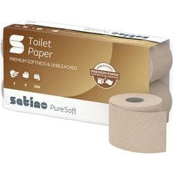 Satino PureSoft Toilettenpapier 2-lagig 66540 8 Rollen à 250 Blatt Produktbild