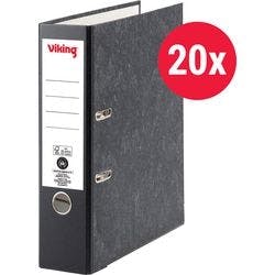 Viking Ordner A4 hoch 80 mm Schwarz 2 Ringe 6180 Pappkarton Wolkenmarmor Hochformat 20 Stück Produktbild