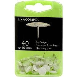 Exacompta Reißnägel PS (Polystyrol) 10 mm Weiß 40 Stück Produktbild