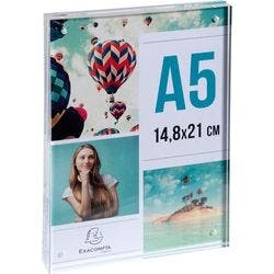 Exacompta Office Tischaufsteller DIN A5 T-Form 15 (B) x 2 (T) x 21 (H) cm Transparent 10 Stück Produktbild