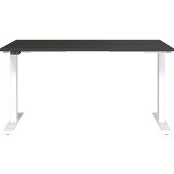 GERMANIA Sitz-Stehschreibtisch Metall, Spanplatte Kaschmir Schwarz C-Fuß 1.400 x 800 x 910 mm Produktbild