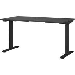GERMANIA Sitz-Stehschreibtisch Mailand Metall, Spanplatte Schwarz T-Fuß 1.400 x 800 x 1.200 mm Produktbild