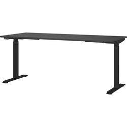 GERMANIA Sitz-Stehschreibtisch Metall, Spanplatte Schwarz T-Fuß 1.800 x 800 x 1.200 mm Produktbild