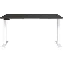GERMANIA Sitz-Stehschreibtisch Mailand Metall, Spanplatte Weiß T-Fuß 1.400 x 800 x 1.200 mm Produktbild