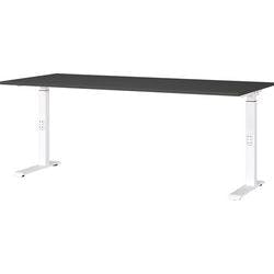 GERMANIA Sitz-Stehschreibtisch Mailand Metall, Spanplatte Weiß C-Fuß 1.800 x 800 x 910 mm Produktbild