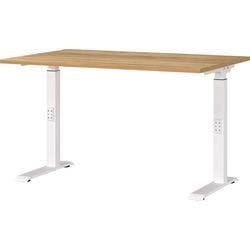 GERMANIA Sitz-Stehschreibtisch Eiche C-Fuß 1.200 (B) x 800 (T) x 910 (H) mm Metall, Spanplatte Produktbild