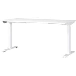 GERMANIA Sitz-Stehschreibtisch Metall, Spanplatte Weiß T-Fuß 1.600 x 800 x 1.200 mm Produktbild