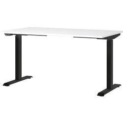 GERMANIA Sitz-Stehschreibtisch Metall, Spanplatte Schwarz T-Fuß 1.400 x 800 x 1.200 mm Produktbild