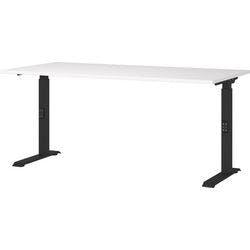 GERMANIA Sitz-Stehschreibtisch Metall, Spanplatte Schwarz C-Fuß 1.600 x 800 x 910 mm Produktbild